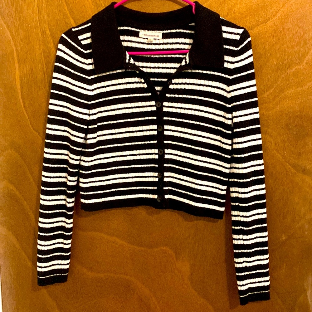 Black and White Sweater with buttons